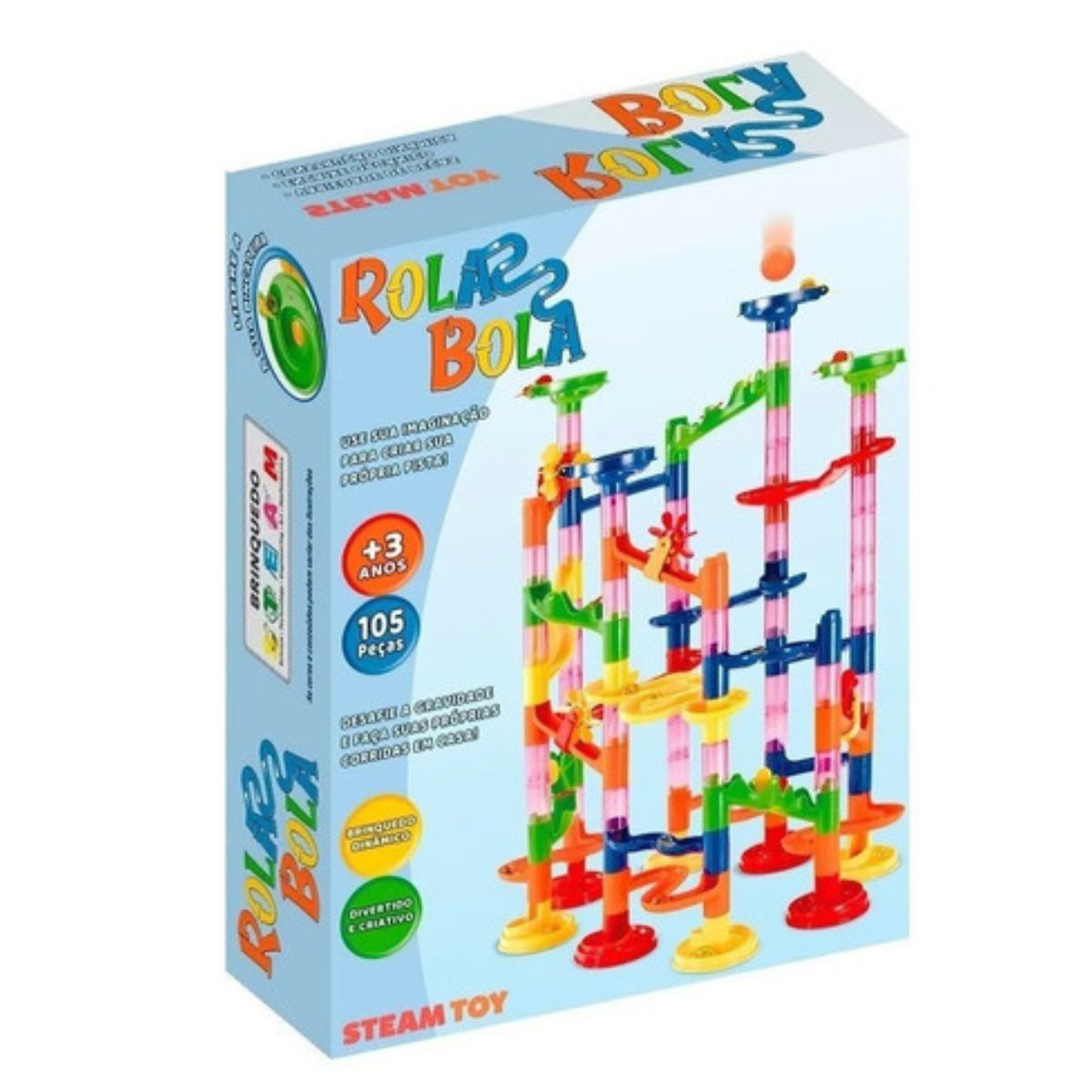 Pista De Corrida Para Bolinha Rola Bolas 105 Pçs - Steam Toy Pista De Corrida Para Bolinha Rola Bolas 105 Pçs - Steam Toy